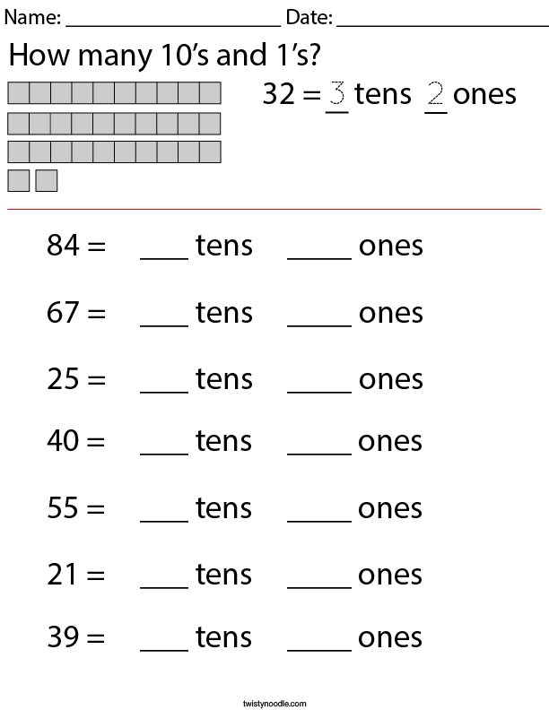 how-many-10-s-and-1-s-math-worksheet-twisty-noodle